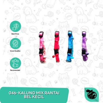 Kalung Kucing Anjing Motif Kuncian  Bel Besar Bola Kerincingan