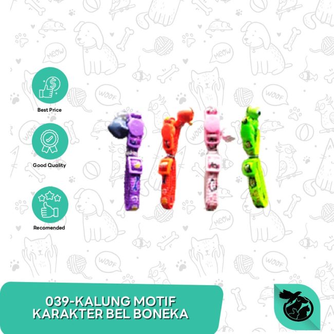 Kalung Kucing Anjing Motif Kuncian  Bel Besar Bola Kerincingan - Image 4
