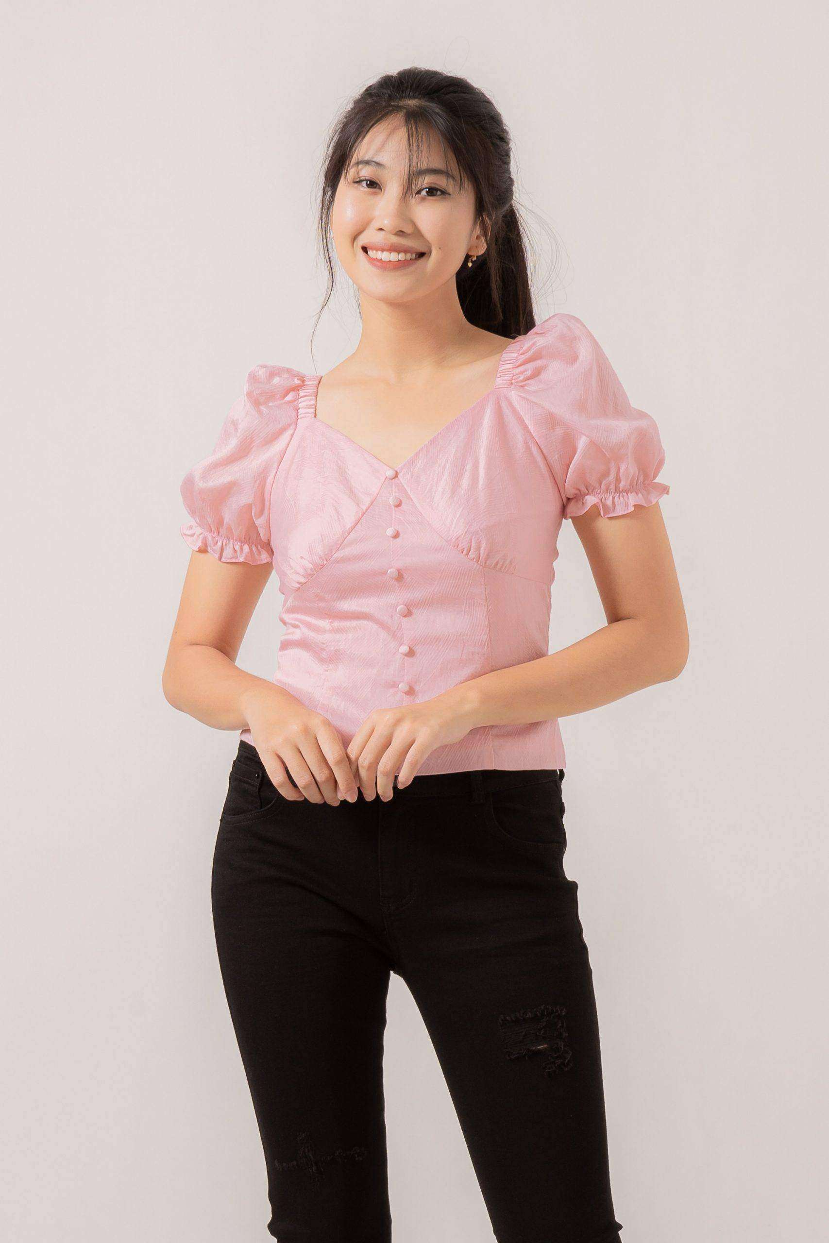 Moira Textured Puff Sleeves Dress 85589