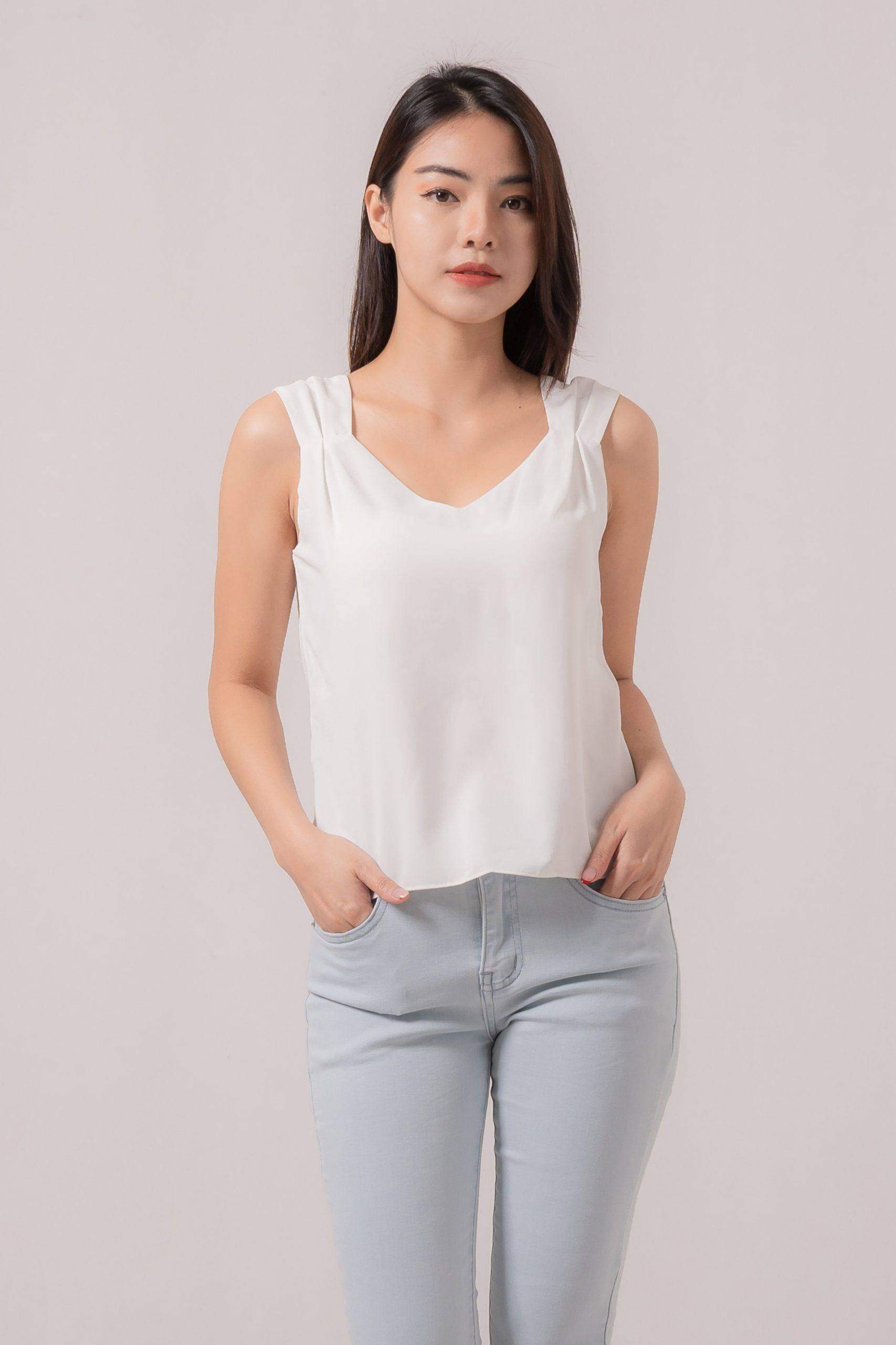 Vivian Stand Collar Top 7236