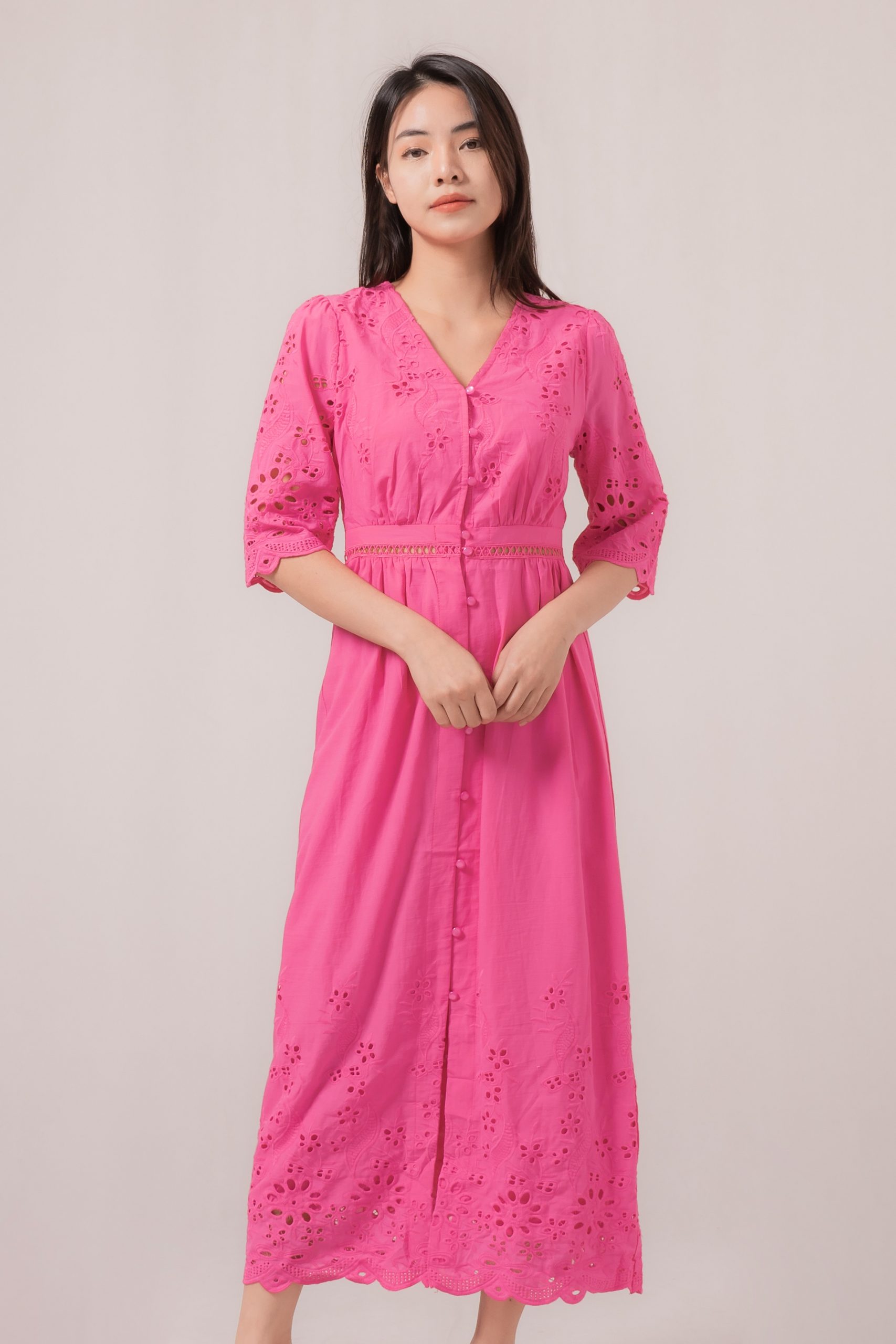 Everve Flower Tie Sleeves Dress 522229-1