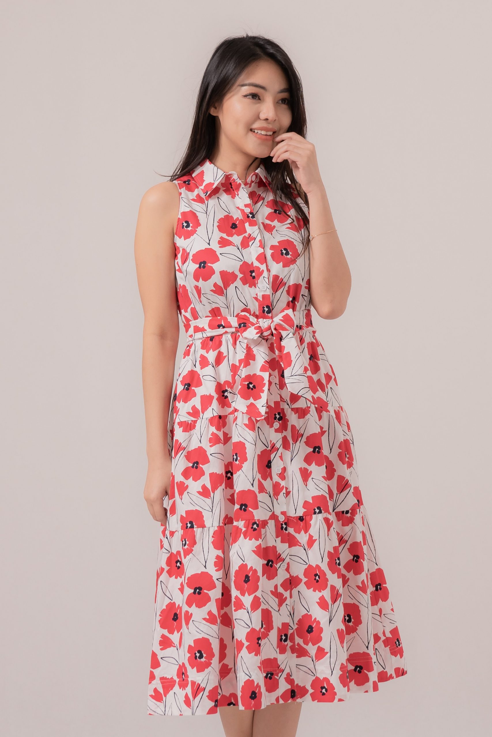 Noir Button Midi Dress 81220