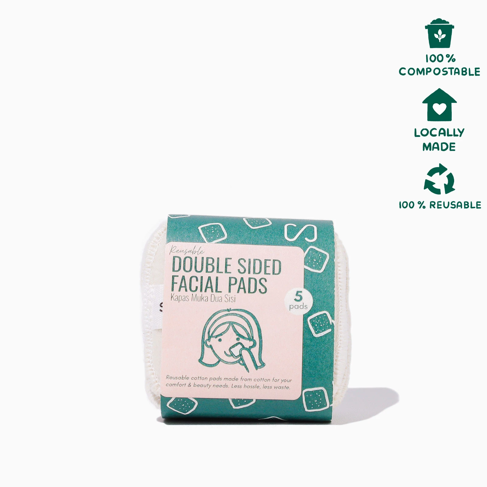 Cotton Pad 6cm Cover Kapas Kain Pakai Ulang
