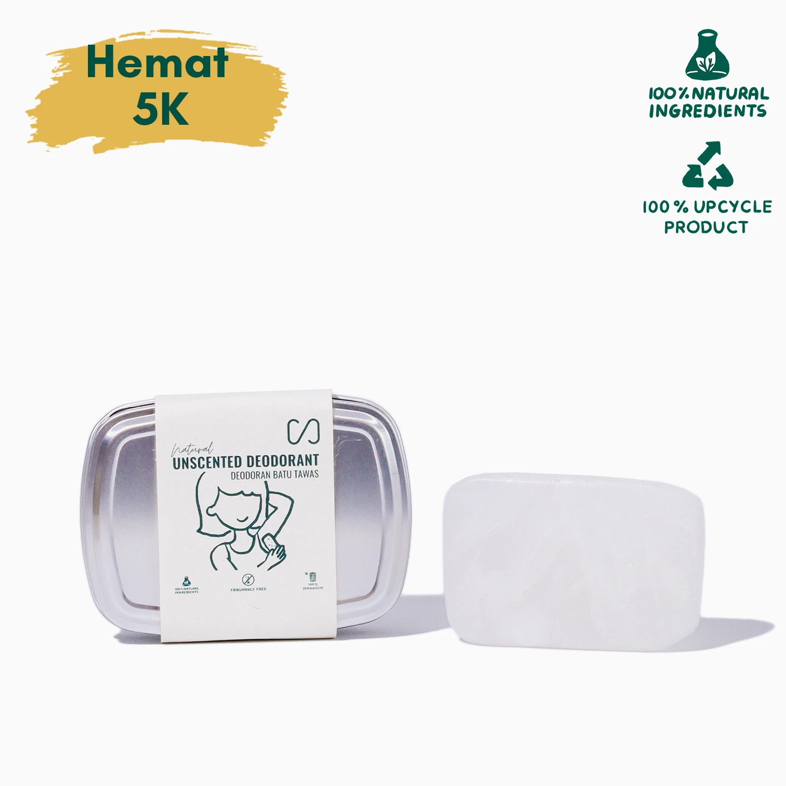 Tin Can Tawas Cover Batu Tawas Deodoran Alami