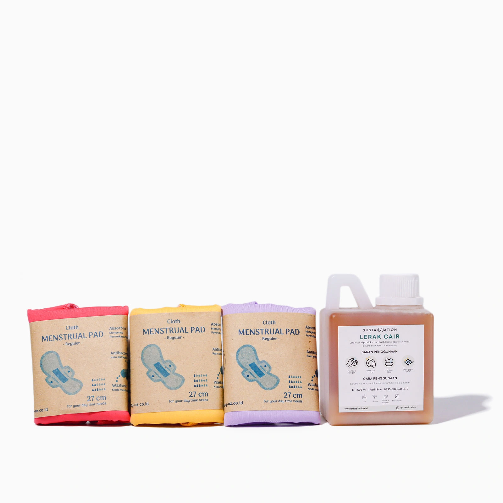 Menspad Lerak 12 Sustaination Lerak Cair dan Menstrual Pad