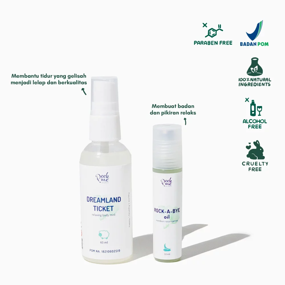 Bundle Insomnia Kit by Peek Me Naturals Aromatherapy atasi Insomnia & Gangguan Tidur (2pcs)
