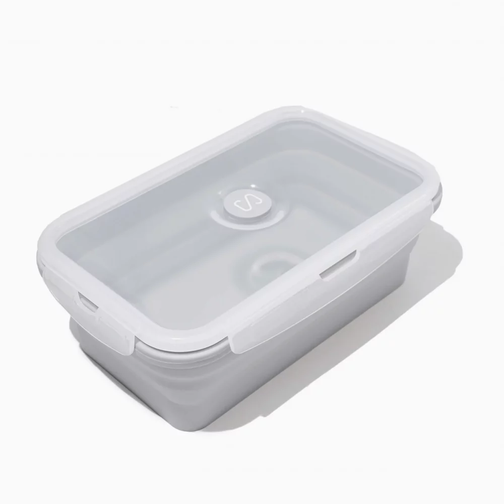 Sustaination Foldable Food Container - Tempat Makan Lipat - Gray, M