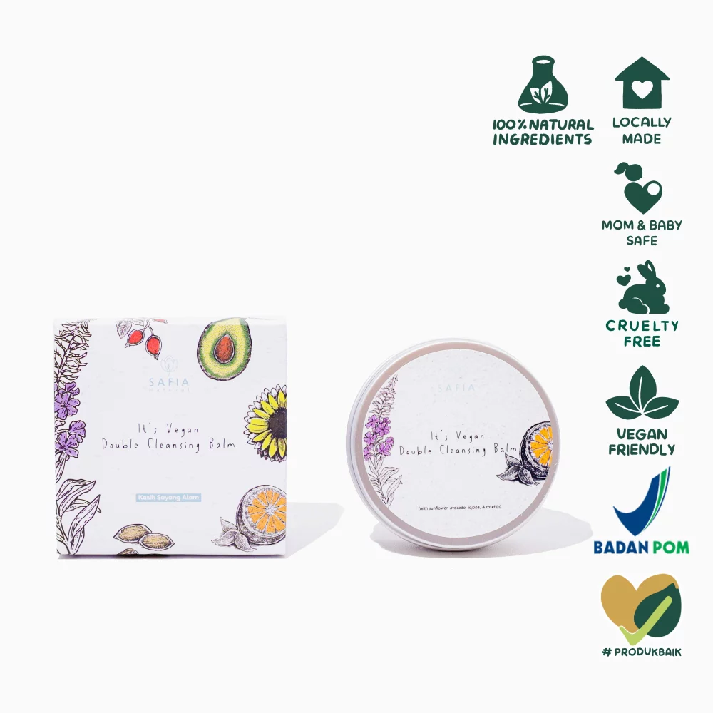 Safia Natural It's Vegan Double Cleansing Balm - Makeup Remover Pembersih Wajah Alami